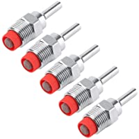 Bebedero para cerdos- 5 Piezas Rosca Acero inoxidable Cerdos automáticos Pezones Fuentes Pipas con tapa roja Varilla…